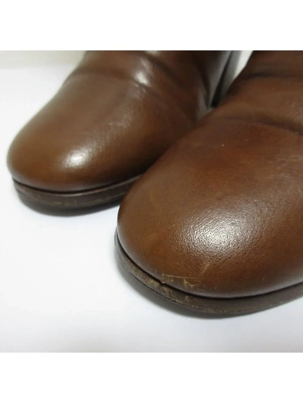 Chanel CC Logo Leather Long Boots 36 Brown